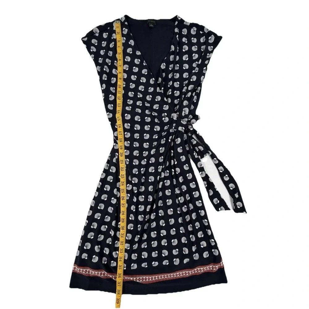 Ann Taylor Wrap Around Dress Sleeveless Stretch Shells Black White Size 8‎ - Picture 4 of 6
